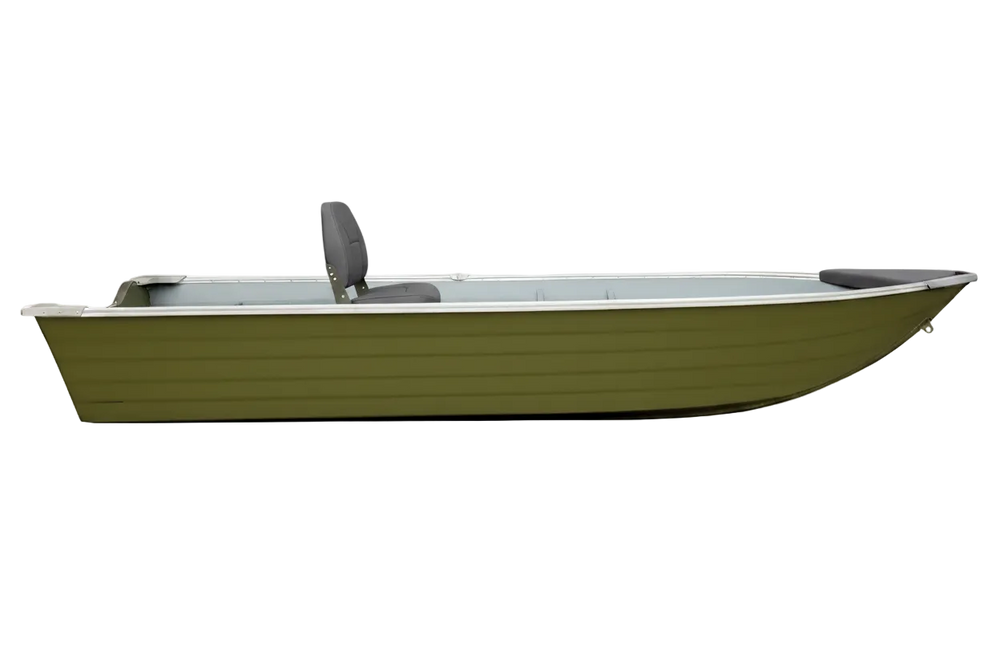 Bateau jon - intérieur charcoal, extérieur vert olive